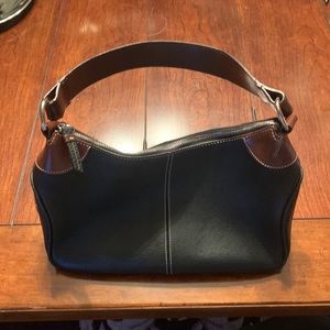 Dooney & Bourke Black Purse with Brown Handle